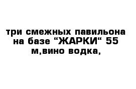  три смежных павильона на базе “ЖАРКИ“ 55 м,вино-водка,